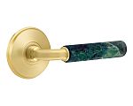 Emtek Select R-Bar Green Marble Door Leverset w/Watford Rosette