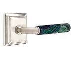Emtek Select R-Bar Green Marble Door Leverset w/Wilshire Rosette