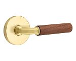Emtek Select R-Bar Dark Walnut Door Leverset w/Disk Rosette