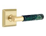 Emtek Select T-Bar Green Marble Door Leverset w/Quincy Rosette