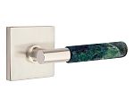 Emtek Select T-Bar Green Marble Door Leverset w/Square Rosette