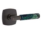 Emtek Select T-Bar Green Marble Door Leverset w/Urban Modern Rosette
