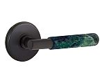 Emtek Select T-Bar Green Marble Door Leverset w/Watford Rosette