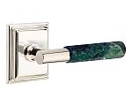 Emtek Select T-Bar Green Marble Door Leverset w/Wilshire Rosette