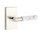 Emtek Select T-Bar Light Terrazzo Door Leverset w/Modern Rectangular Rosette