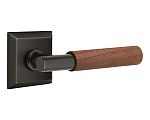 Emtek Select T-Bar Dark Walnut Door Leverset w/Quincy Rosette