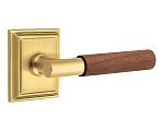 Emtek Select T-Bar Dark Walnut Door Leverset w/Wilshire Rosette