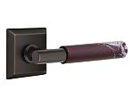 Emtek Select T-Bar Rosso Levanto Marble Door Leverset w/Quincy Rosette
