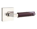 Emtek Select L-Square Rosso Levanto Marble Door Leverset w/Square Rosette