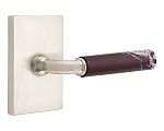 Emtek Select R-Bar Rosso Levanto Marble Door Leverset w/Modern Rectangular Rosette