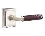 Emtek Select R-Bar Rosso Levanto Marble Door Leverset w/Wilshire Rosette