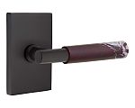 Emtek Select T-Bar Rosso Levanto Marble Door Leverset w/Modern Rectangular Rosette