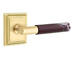 Emtek Select T-Bar Rosso Levanto Marble Door Leverset w/Wilshire Rosette