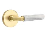 Emtek Select R-Bar White Marble Door Leverset w/Disk Rosette