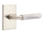 Emtek Select R-Bar White Marble Door Leverset w/Modern Rectangle Rosette