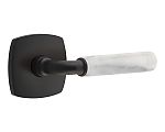 Emtek Select R-Bar White Marble Door Leverset w/Urban Modern Rosette