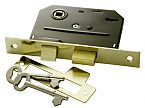 First Watch Bit Key Mortise Lockset with 2-3/8" backset  - EACH (Polished Brass)