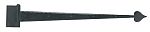 Acorn 36" (914mm) Heavy Duty Smooth Iron Strap Hinge w/Heart Design - EACH (Black)