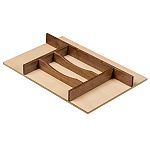 Century Walnut Creek 13-7/8" (352mm) Wide Trimmable Silverware Tray Insert - (Walnut/Maple)