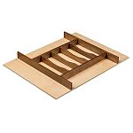 Century Walnut Creek 26-3/4" (679mm) Wide Trimmable Silverware Tray Insert - (Walnut/Maple)