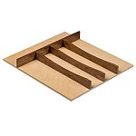 Century Walnut Creek 18" (457mm) Wide Trimmable Utensil Tray Insert - (Walnut/Maple)