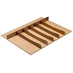Century Walnut Creek 26-3/4" (679mm) Wide Trimmable Utensil Tray Insert - (Walnut/Maple)