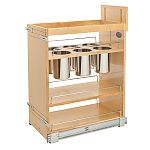 Rev-A-Shelf Maple Utensil Pullout Organizer w/ 6 bins and BLUM Soft-Close for 15" Base Cabinets