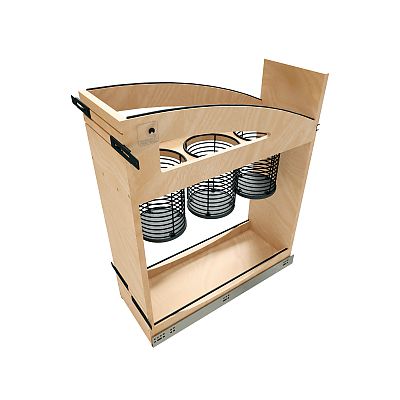Rev-A-Shelf Craftsman Collection Solid Maple Utensil Pullout Organizer w/ Black Accents and BLUM Soft-Close Slides for 12" Base Cabinets