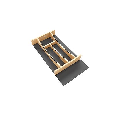 Rev-A-Shelf Craftsman Collection 10-1/4" X 19-1/2" Solid Maple Cutlery Drawer Insert w/ Black Accents
