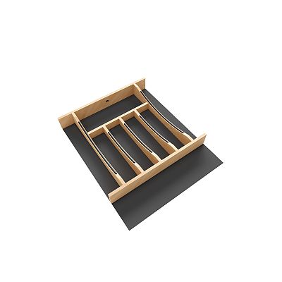 Rev-A-Shelf Craftsman Collection 16-1/4" X 19-1/2" Solid Maple Cutlery Drawer Insert w/ Black Accents