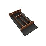 Rev-A-Shelf Craftsman Collection 10-1/4" X 19-1/2" Solid Walnut Cutlery Drawer Insert w/ Black Accents
