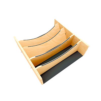Rev-A-Shelf Craftsman Collection Solid Maple Adjustable Deep Drawer Divider Insert w/ Black Accents for 21"-24" Base Cabinet Drawers