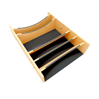 Rev-A-Shelf Craftsman Collection Solid Maple Adjustable Deep Drawer Divider Insert w/ Black Accents for 27"-30" Base Cabinet Drawers