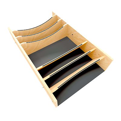 Rev-A-Shelf Craftsman Collection Solid Maple Adjustable Deep Drawer Divider Insert w/ Black Accents for 33"-36" Base Cabinet Drawers