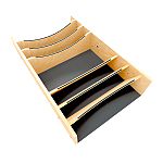 Rev-A-Shelf Craftsman Collection Solid Maple Adjustable Deep Drawer Divider Insert w/ Black Accents for 33"-36" Base Cabinet Drawers