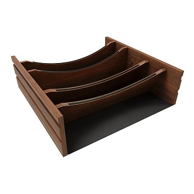 Rev-A-Shelf Craftsman Collection Solid Walnut Adjustable Deep Drawer Divider Insert w/ Black Accents for 21"-24" Base Cabinet Drawers