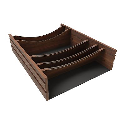 Rev-A-Shelf Craftsman Collection Solid Walnut Adjustable Deep Drawer Divider Insert w/ Black Accents for 27"-30" Base Cabinet Drawers