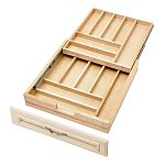 Rev-A-Shelf 21" (533mm)W Wood Two-Tier Cutlery Drawer System w/ Soft-Close for 24" Face Frame Cabinet