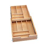 Rev-A-Shelf 13-1/2" (343mm)W Wood Two-Tier Cutlery Drawer System w/ Soft-Close for 15" Frameless Cabinet