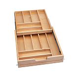 Rev-A-Shelf 19-1/2" (495mm)W Wood Two-Tier Cutlery Drawer System w/ Soft-Close for 21" Frameless Cabinet