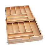 Rev-A-Shelf 22-1/2" (572mm)W Wood Two-Tier Cutlery Drawer System w/ Soft-Close for 24" Frameless Cabinet