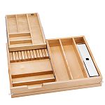 Rev-A-Shelf 28-1/2" (724mm)W Wood Two-Tier Cutlery Drawer System w/ Soft-Close for 30" Frameless Cabinet