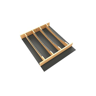 Rev-A-Shelf Craftsman Collection 16-1/4" X 19-1/2" Solid Maple Utensil Drawer Insert w/ Black Accents