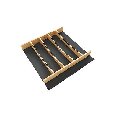 Rev-A-Shelf Craftsman Collection 19-1/4" X 19-1/2" Solid Maple Utensil Drawer Insert w/ Black Accents