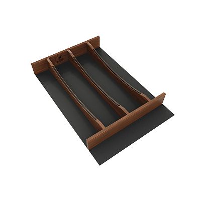 Rev-A-Shelf Craftsman Collection 13-1/4" X 19-1/2" Solid Walnut Utensil Drawer Insert w/ Black Accents
