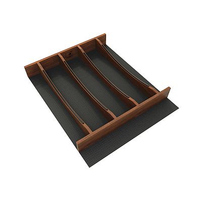 Rev-A-Shelf Craftsman Collection 16-1/4" X 19-1/2" Solid Walnut Utensil Drawer Insert w/ Black Accents