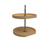 Rev-A-Shelf 22" Maple D-Shaped 2-Shelf Lazy Susan for Corner Wall Cabinets
