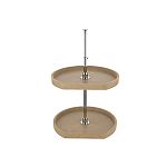 Rev-A-Shelf 31" Wood 2-Shelf D-Shaped Lazy Susan Set