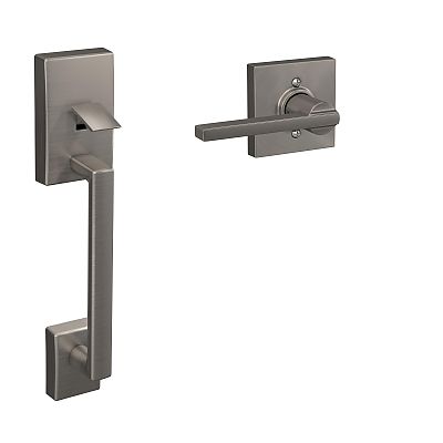 Schlage Century Door Entrance Lower Handleset w/Latitude Interior Lever w/Collins Trim