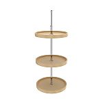 Rev-A-Shelf 18" Almond Polymer Full-Circle 3-Shelf Lazy Susan w/Dependent Hardware for Corner Wall Cabinets